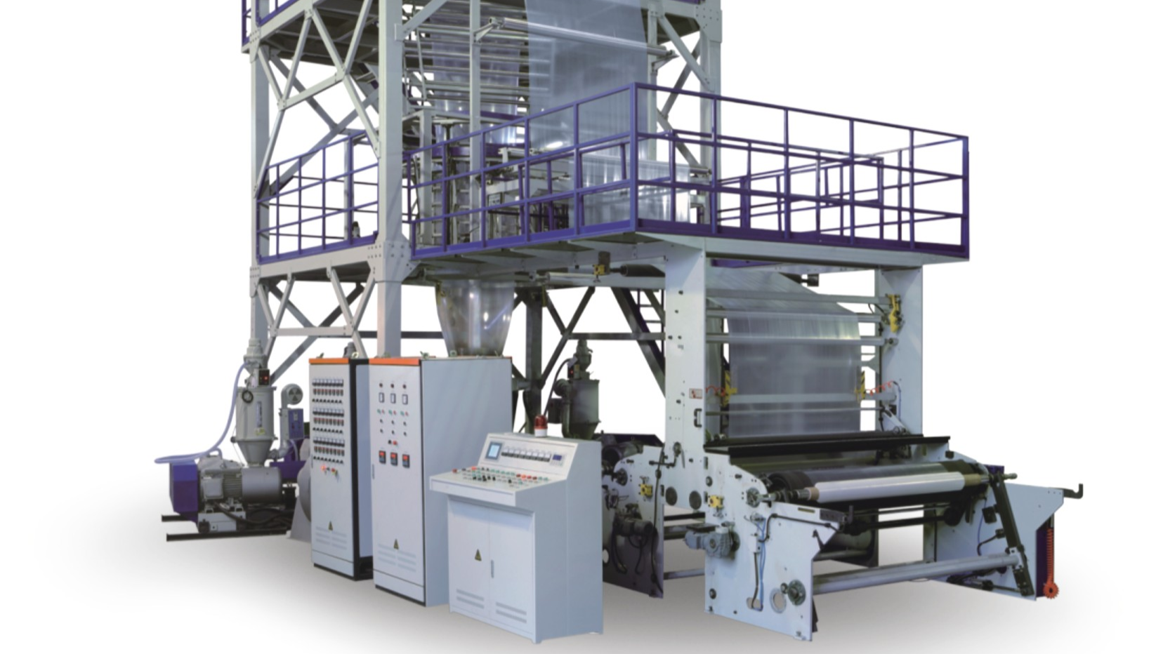 三层共挤旋转机头吹膜复合机组