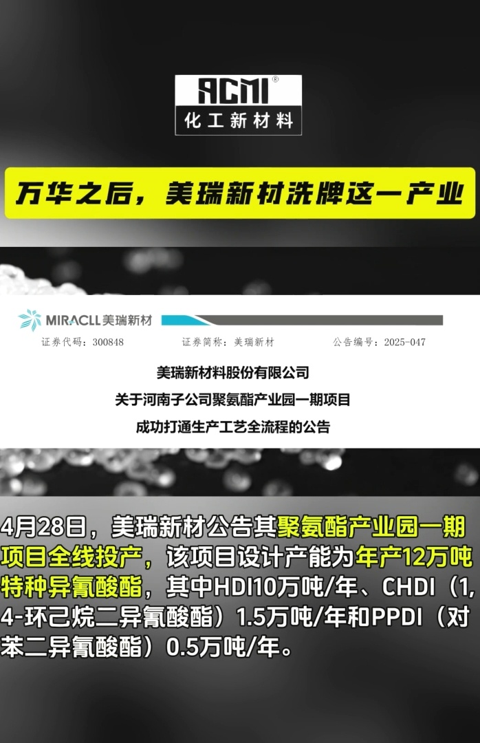 全球首套！美瑞新材聚氨酯产业园一期项目全线投产-塑料视频在线