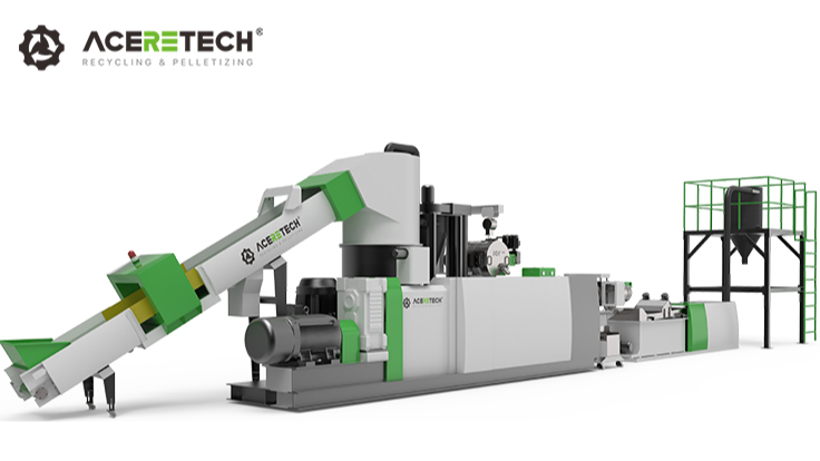 ACSS 双阶单螺杆塑料回收压实造粒设备